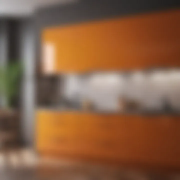 Finished cupboards showcasing a vibrant makeover