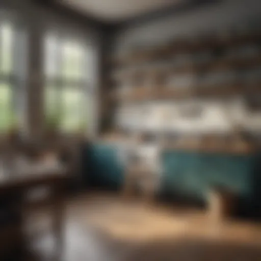 Well-organized workspace for painting cupboards