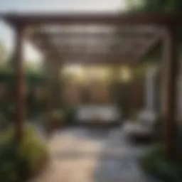 Stylish pergola enhancing a backyard