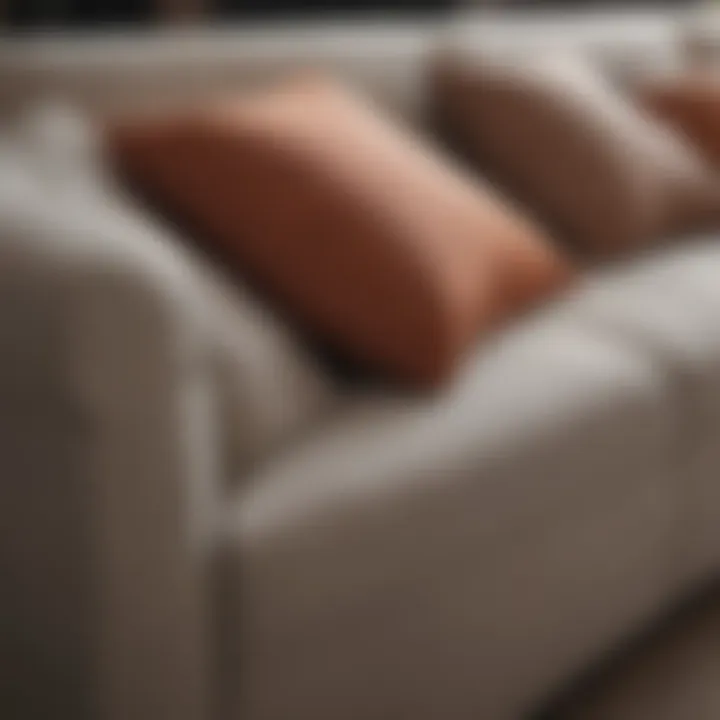 Close-up of high-quality fabric on a sofa bed