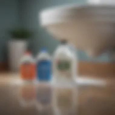 A visually appealing arrangement of baking soda and vinegar, showcasing their natural cleaning properties.