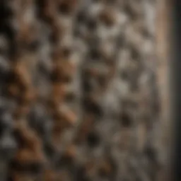 Close-up of mold growth on a wall surface