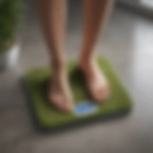 High-tech bathroom scale designed for carpet use