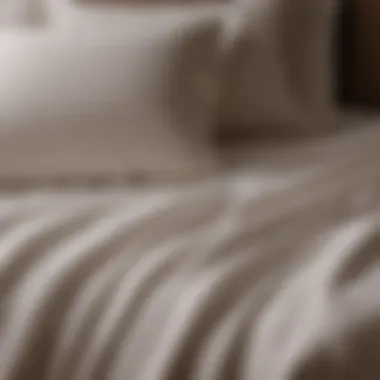 Luxury of High Thread Count Sheets A close-up view of luxurious bed sheets with high thread count