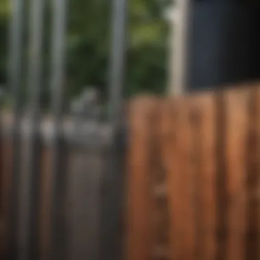 A close-up view of various fencing materials, highlighting their textures and colors