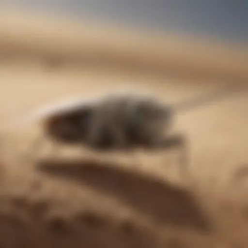 Close-up view of a dust moth resting on a surface