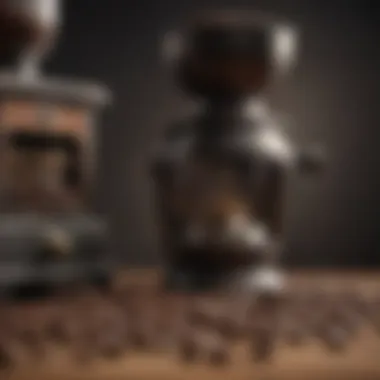 Coffee Beans and Grinder Close-up view of coffee beans and grinder