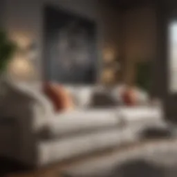 Luxurious loose pillow back sofa in a modern living room
