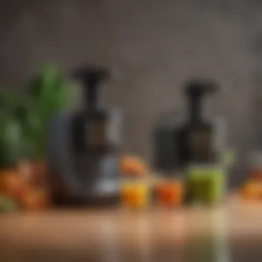 Comparison chart highlighting juicer features and benefits