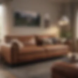 Comparison of different sofa sizes in a living room setting