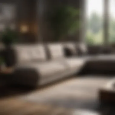 Detailed diagram showcasing sectional sofa dimensions