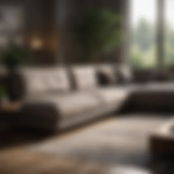 Detailed diagram showcasing sectional sofa dimensions