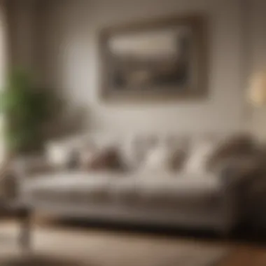 Illustration highlighting traditional sofa dimensions with design tips