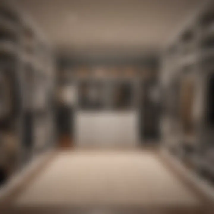 Interior view of a spacious walk-in closet with organized storage