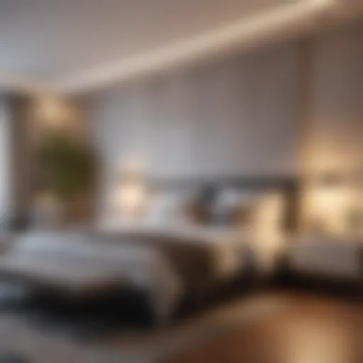 Elegant bedroom design showcasing modern aesthetics
