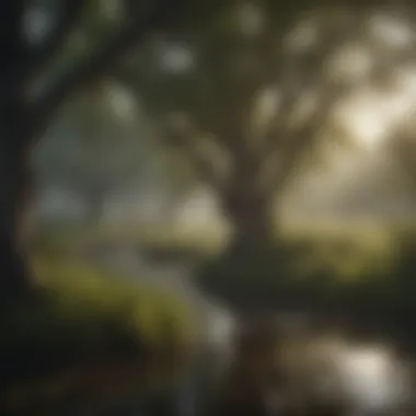 Trees Flourishing in Wetlands Illustration of trees thriving in wetland environments