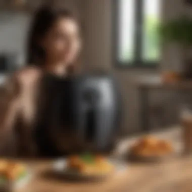 User enjoying an air-fried meal