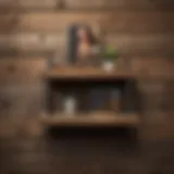 Stylish utility wall shelf made of reclaimed wood