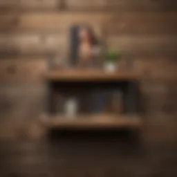 Stylish utility wall shelf made of reclaimed wood