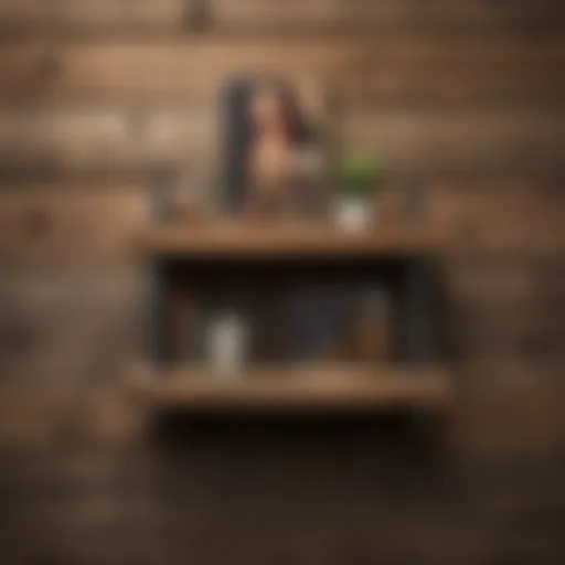 Stylish utility wall shelf made of reclaimed wood