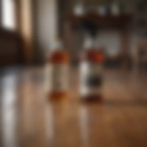 Vinegar bottle and hardwood floor cleaning solution