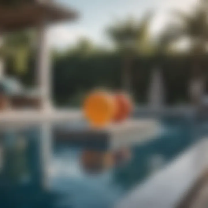 Elegant decor elements enhancing the pool ambiance