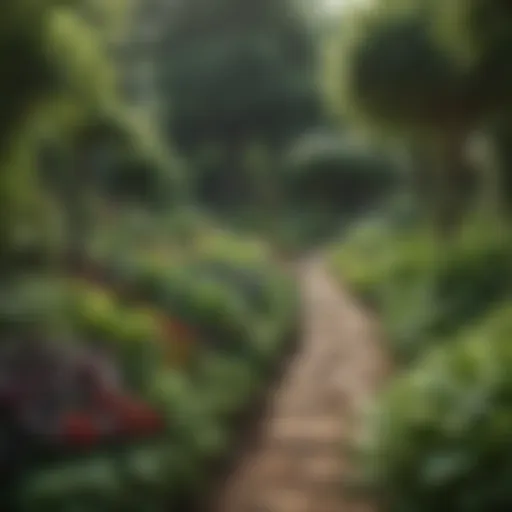 Lush vegetable garden in full bloom