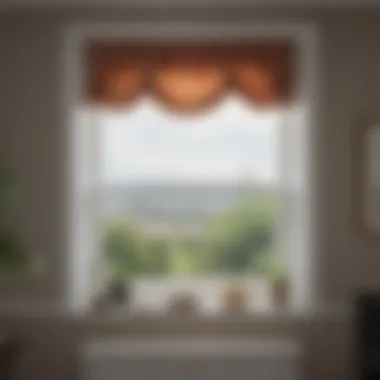 Decorative valance above a small window
