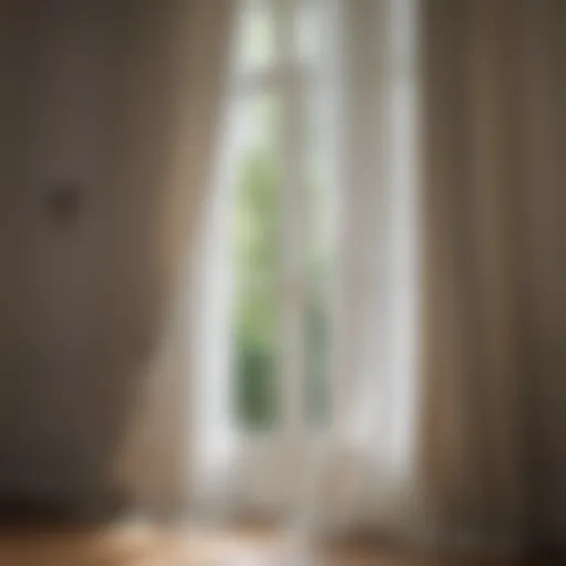 Elegant sheer curtains framing a small window