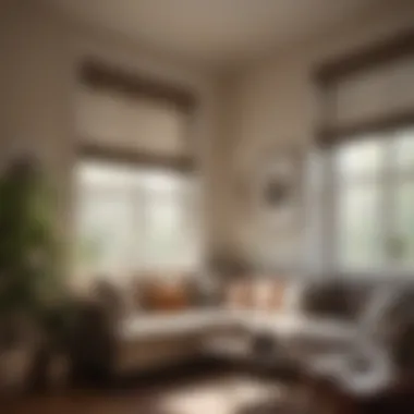 Stylish roman shades in a compact living area
